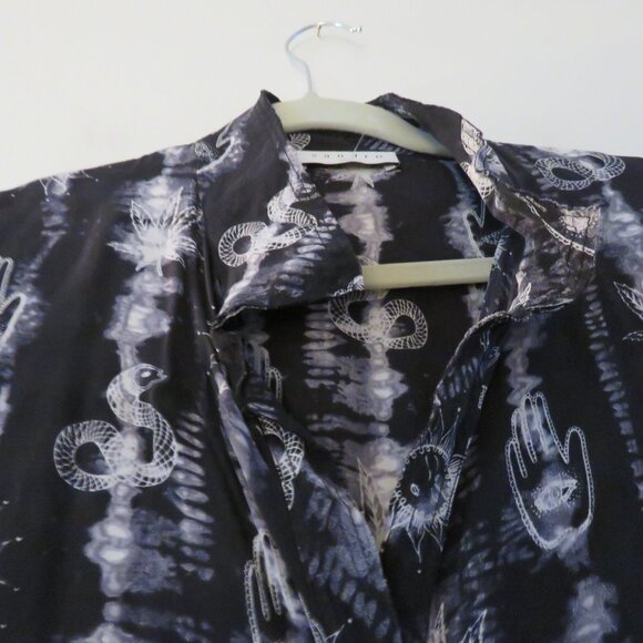 SANDRO Protect 100% Silk Tarot Astrology Zodiac Celestial Shirt Dress Size US 6 - Picture 8 of 15